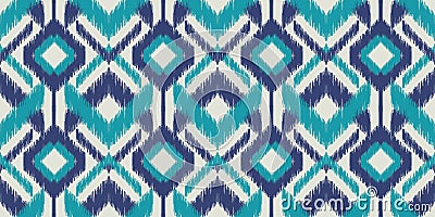 Seamless pattern ethnic abstract background round ikat patterngeometric curve Vector Illustration
