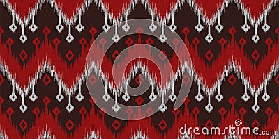Seamless pattern ethnic abstract background round ikat patterngeometric curve Vector Illustration