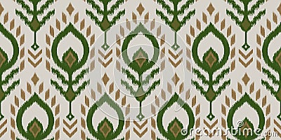 Seamless pattern ethnic abstract background round ikat patterngeometric curve Vector Illustration
