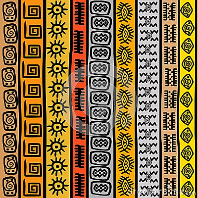 Seamless pattern with ethnic African motifs Vector Illustration