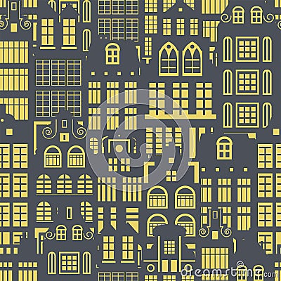 Seamless pattern Europe house or apartments Vector Illustration