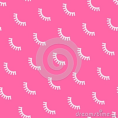 Seamless pattern with eyelashes. Cute eyelash Vector Illustration