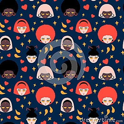 Seamless pattern with eyes patches Vector Illustration