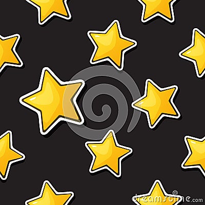 Seamless pattern with falling gold stars Vector Illustration