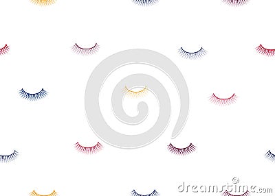 seamless pattern false eyelash. Background for the beauty salon. Decorative cosmetics and makeup. Closed eye. Stock Photo