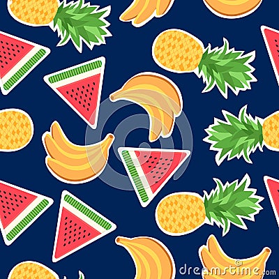 Seamless pattern with fashion patches Vector Illustration