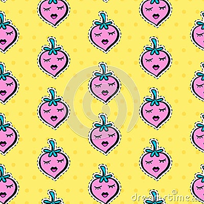 Seamless pattern with fashionable patch set Vector Illustration