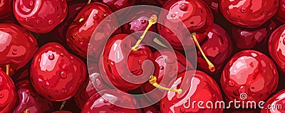 Seamless pattern featuring cherry slices for background, perfect for a bold Stock Photo