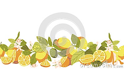 Seamless Pattern Featuring Vibrant Lemons Scattered On A Background, Creating A Refreshing And Zesty Design Vector Illustration