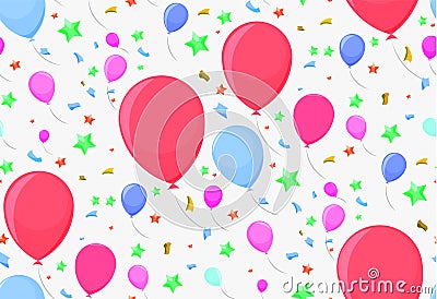 Seamless pattern with festive balloons Vector Illustration