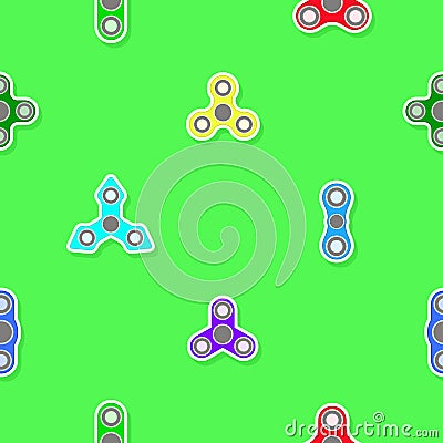 Seamless pattern with Fidget spinners Vector Illustration