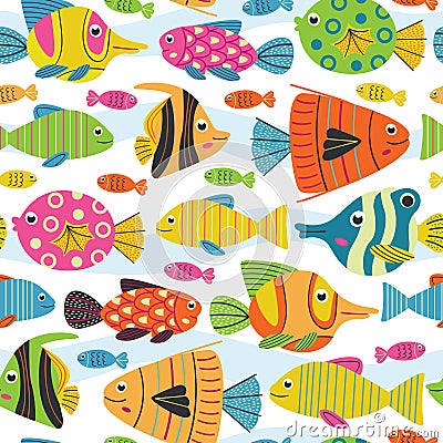 Seamless pattern with fish Vector Illustration