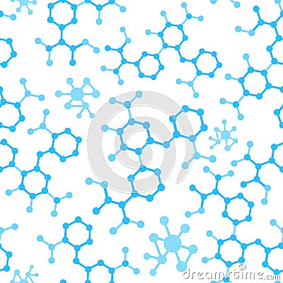 Seamless Pattern with Flat Chem Compound Formulas Vector Illustration