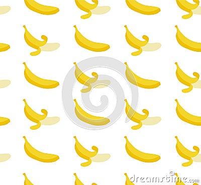 Seamless pattern with flat illustration bananas. Vector Illustration