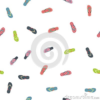 Seamless Pattern Flip Flops Vector Illustration