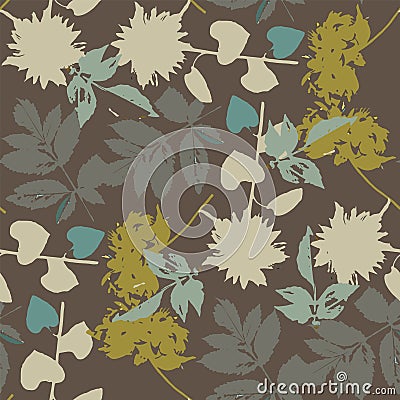 Seamless pattern with floral romantic elements. Endless texture for season summer design Vector Illustration