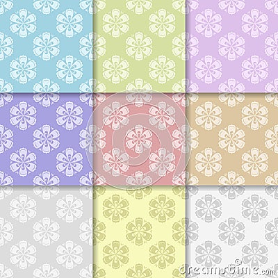 Seamless pattern with flower element. Abstract wallpaper Vector Illustration
