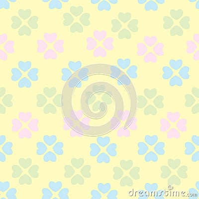 Seamless pattern with flower of hearts. Background of hearts on Valentine Day. Good for textiles, interior design, for Vector Illustration