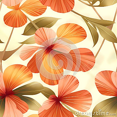 Floral Botanical illustration tropical seamless pattern illustration art design Generative AI Stock Photo