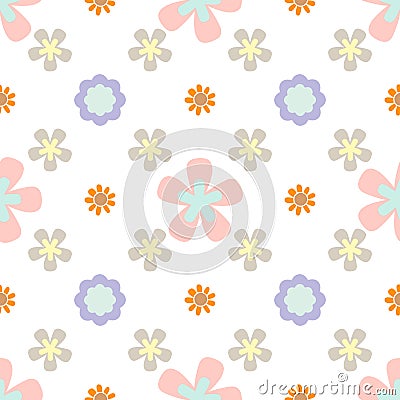 Seamless pattern with flowers. Summer print. Floral background. Fabric design, wallpaper Stock Photo