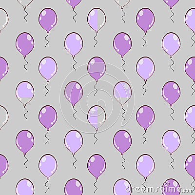 Seamless Pattern Of Flying Balloons of different colors forming diagonal stripes Stock Photo