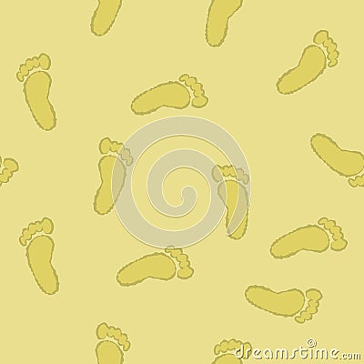 Seamless Sandy Footprints Vector Illustration
