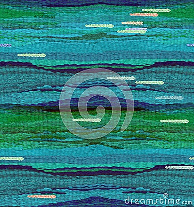Seamless pattern in the form of tapestry woven from threads in the Boho style Stock Photo