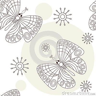 Seamless pattern fro butterflies. Vector Illustration