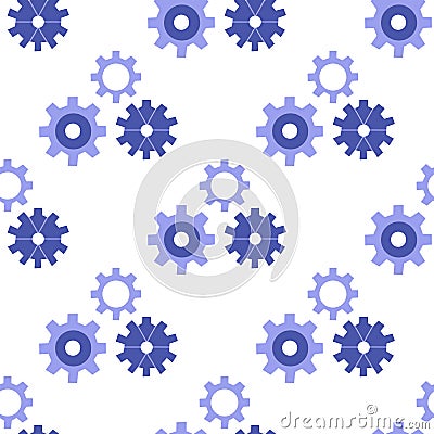 Seamless pattern with gears, spare parts. Vector Vector Illustration