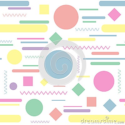 Seamless pattern. Geometric design texture. Simple colorful shapes for brochure, cover, textbook, notebook, schoolbook etc. Vector Vector Illustration