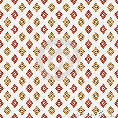 Seamless pattern with geometric figures. Repeated diamond ornamental abstract background. Rhombuses motif. Vector Illustration