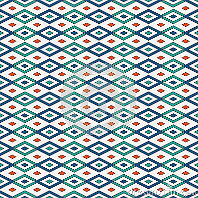 Seamless pattern with geometric figures. Repeated diamond ornamental background. Vector Illustration