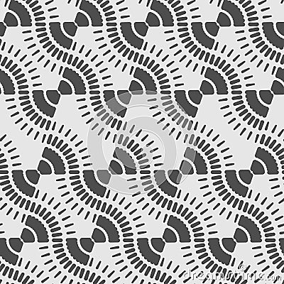 Seamless pattern with geometric shapes and symbols Vector Illustration