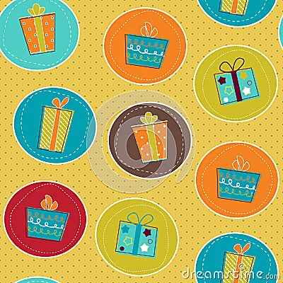 Seamless pattern with gift boxes Vector Illustration
