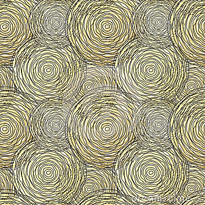 Seamless pattern with golden circle. Vector illustration Vector Illustration