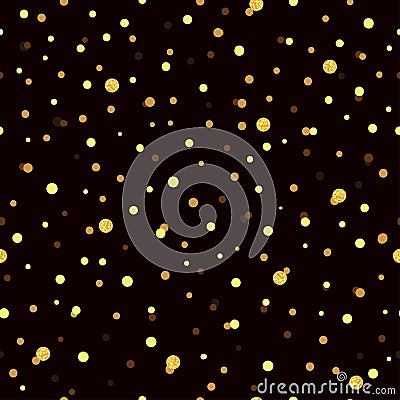 Seamless pattern with golden dots. Vector Illustration