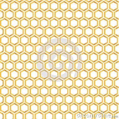 Seamless pattern with golden honey comb background Stock Photo