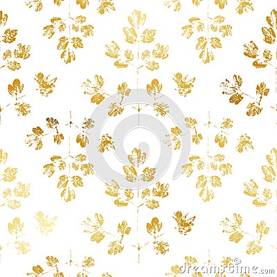 Seamless pattern with golden leaves Vector Illustration