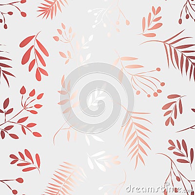 Pattern of golden leaves on a white background Stock Photo