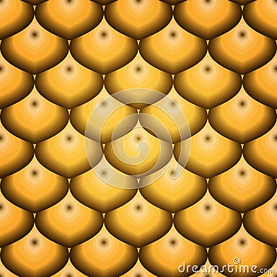 Seamless pattern with golden scales Stock Photo