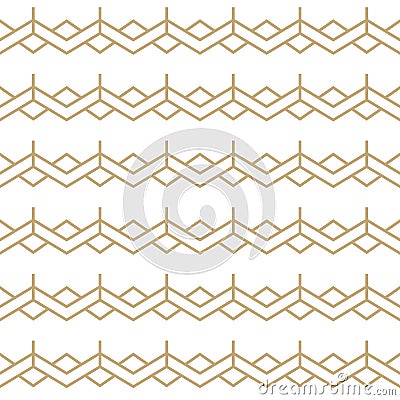 Seamless pattern with golden stripes ornament Vector Illustration