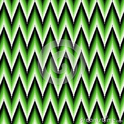 Seamless pattern with green zigzag elements Vector Illustration