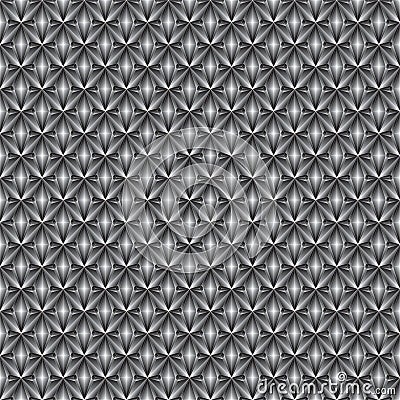 Seamless pattern with grey rhombuses and crystals. Vector Illustration