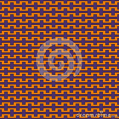 Seamless pattern in Halloween traditional colors. Battlement curved lines abstract background. Vector illustration Vector Illustration