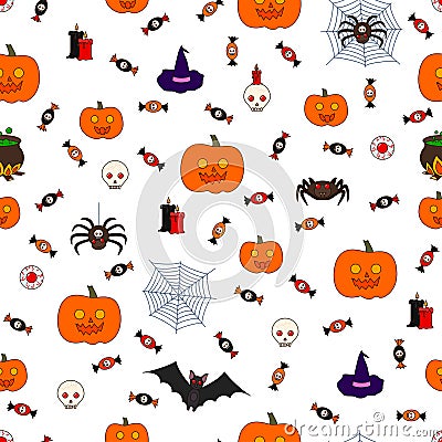 Seamless pattern Halloween Vector Illustration