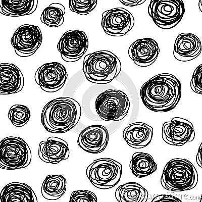 Seamless pattern of hand drawn abstract roses. Background ornament in vintage style Vector Illustration