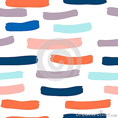 seamless pattern with hand drawn brush strokes and stripes hand painted Stock Photo