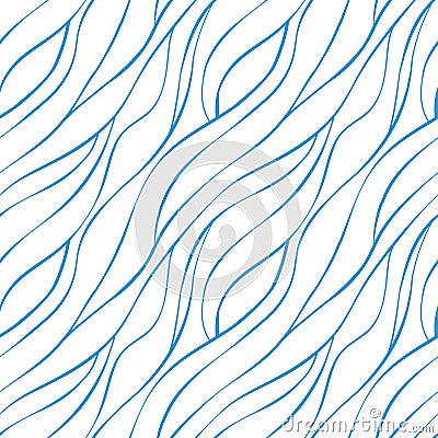Seamless pattern with hand drawn doodle waves. For textile, background, wrapping paper, surface design. Abstract wavy drawings Vector Illustration