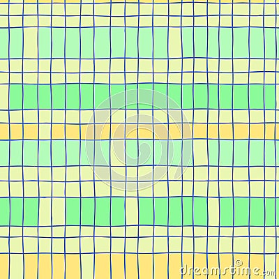 Seamless pattern with hand drawn dynamic multi-colored plaid Stock Photo