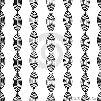 Seamless pattern from the hand drawn feathers Vector Illustration